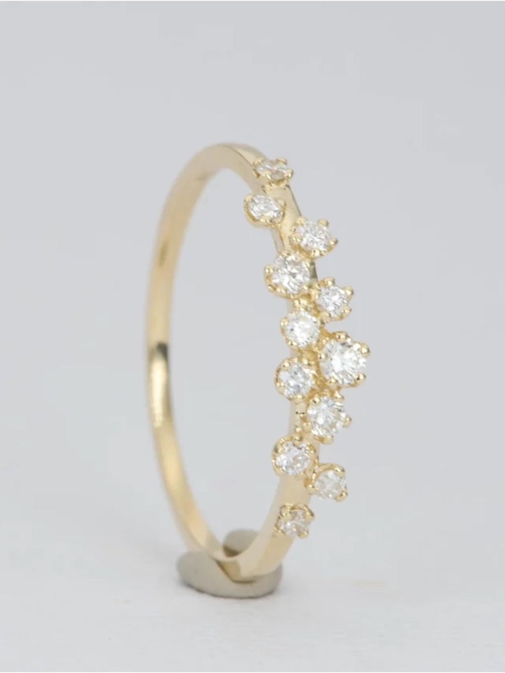 Solid 14k Gold Diamond Cluster Ring